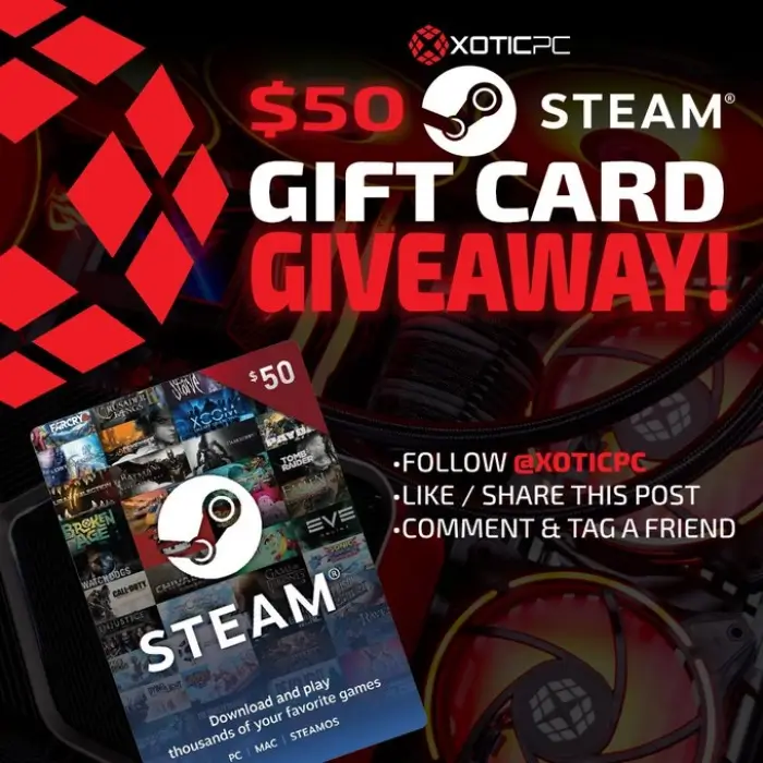 $50 Steam Gift Card Giveaway From XOTIC PC