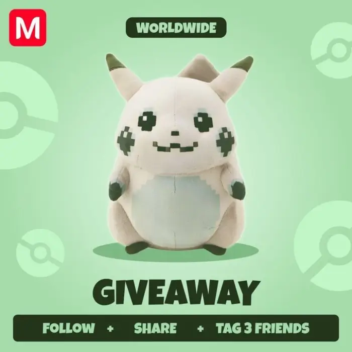 Win a Free Red and Green Plush Hajimari no Pikachu