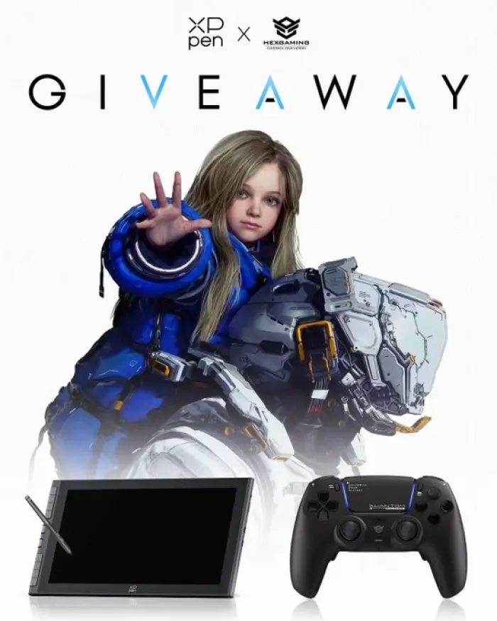 Win XPPen Artist 16, HexGaming Controller or Pragmata Game